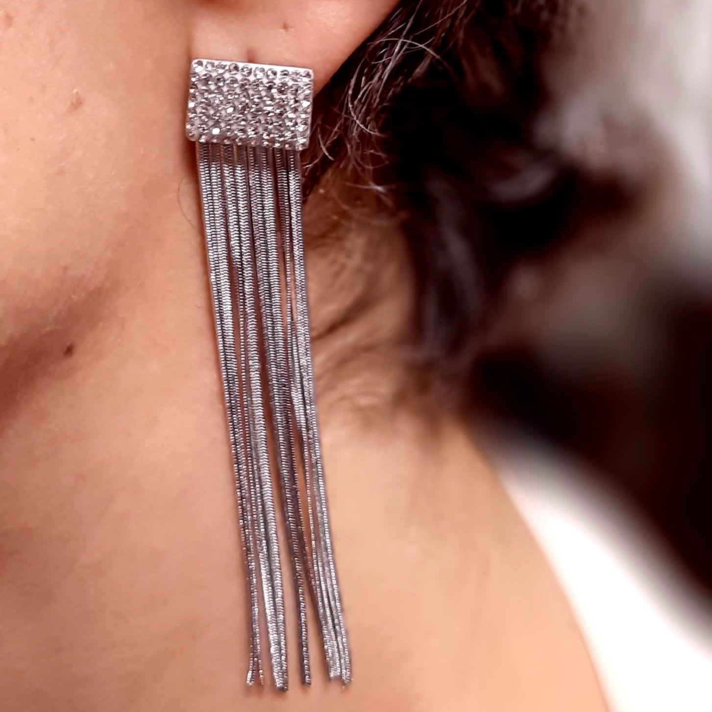 Glam Chain Stainless Steel  Waterfall Earrings