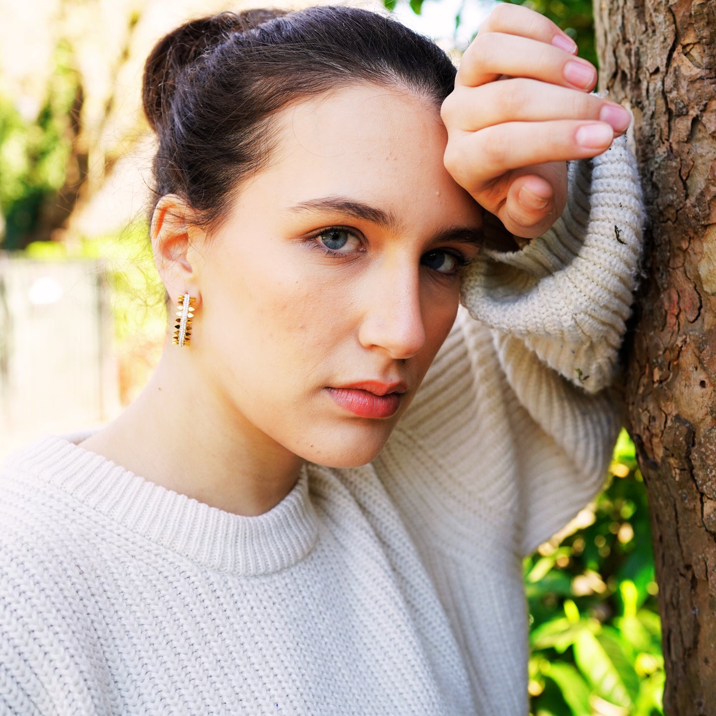 Sparkling Rhinestone Hoop Earrings – Stainless Steel & Stylish