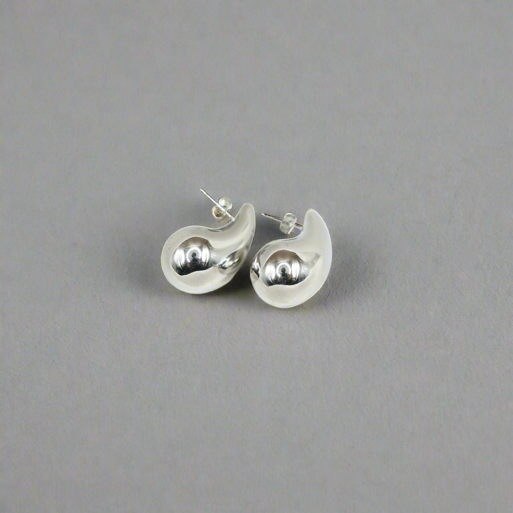 Abstract Dome Stainless Steel Stud Earrings