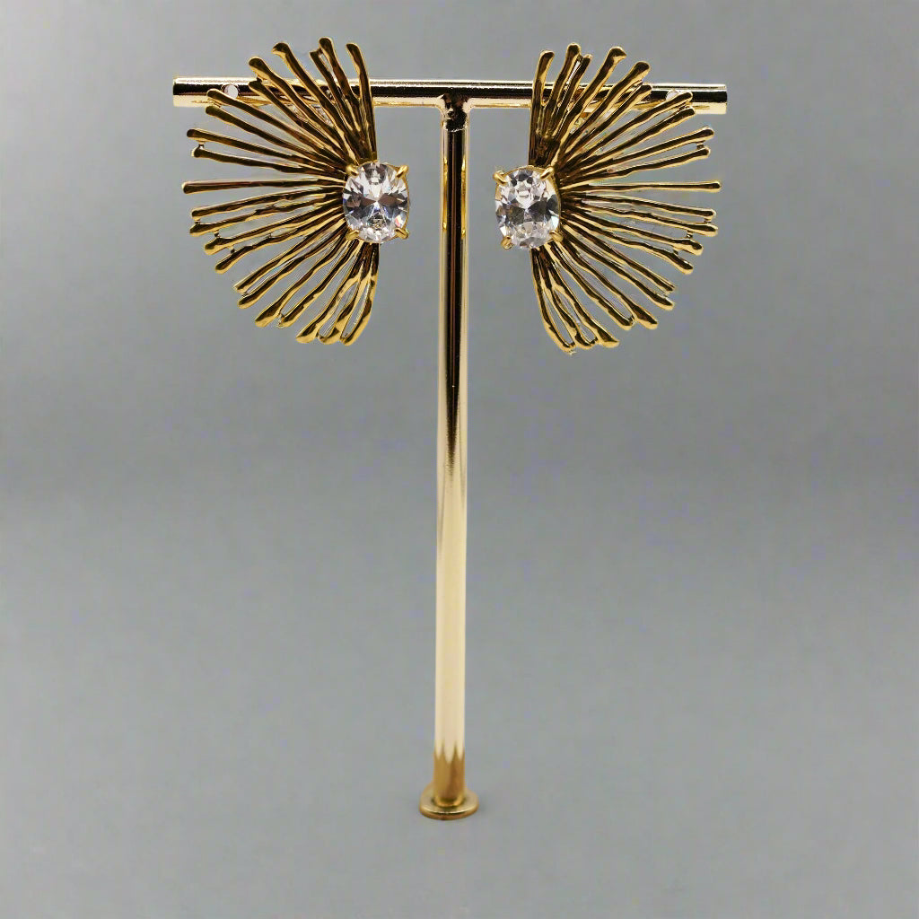 Starburst Stainless Steel Earrings – Bold, Modern & Hypoallergenic