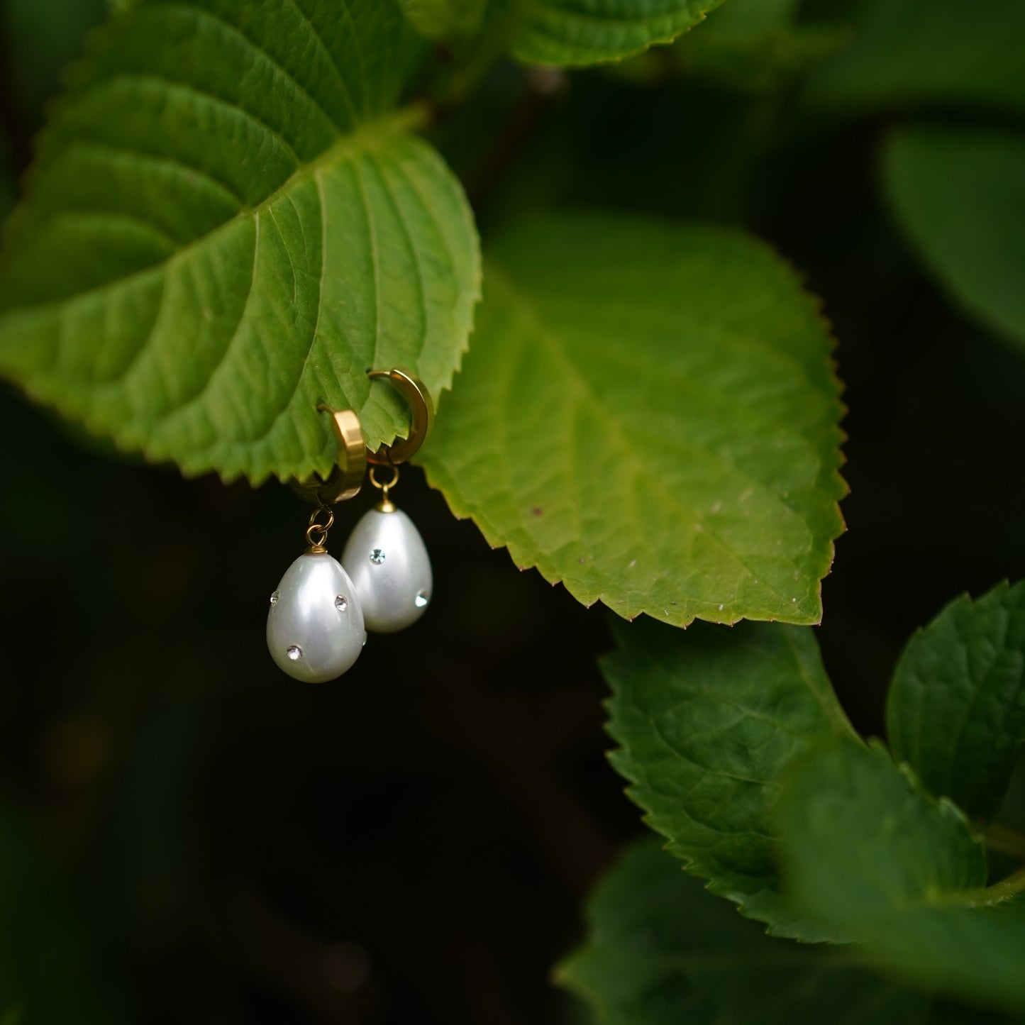 Elegant Stainless Steel Pearl & Crystal Drop Earrings – Gold or Silver Finish - SSE 012 - CF fashion
