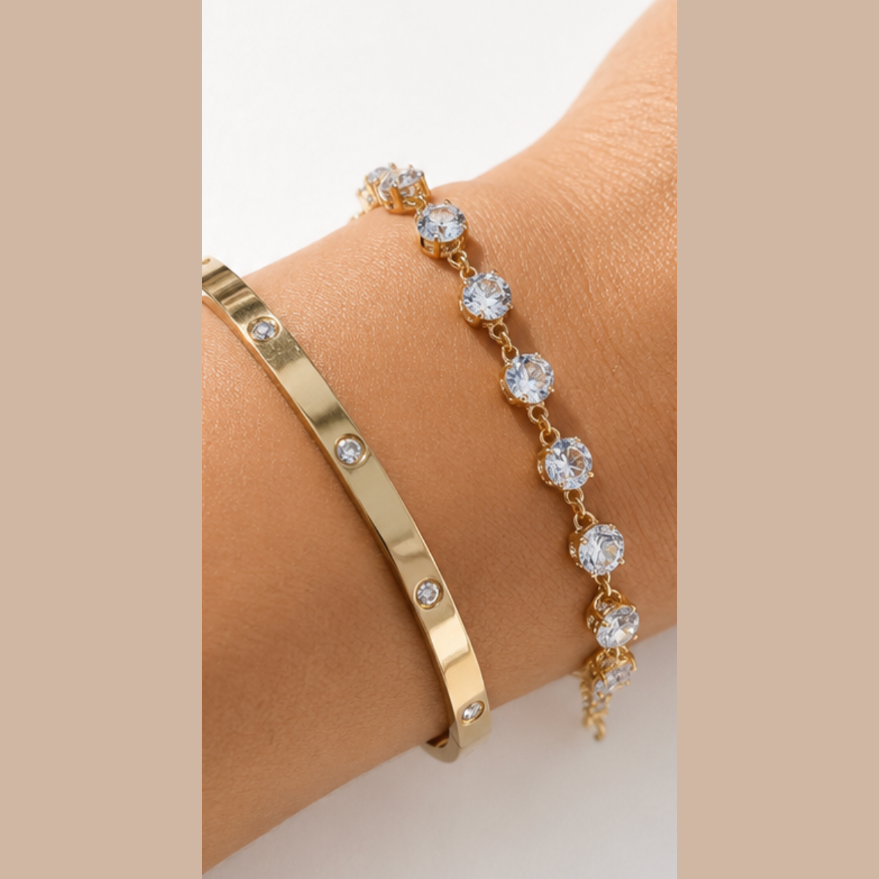 CF Aura Tennis Bracelet Stainless Steel & Zircon | Gold & Silver