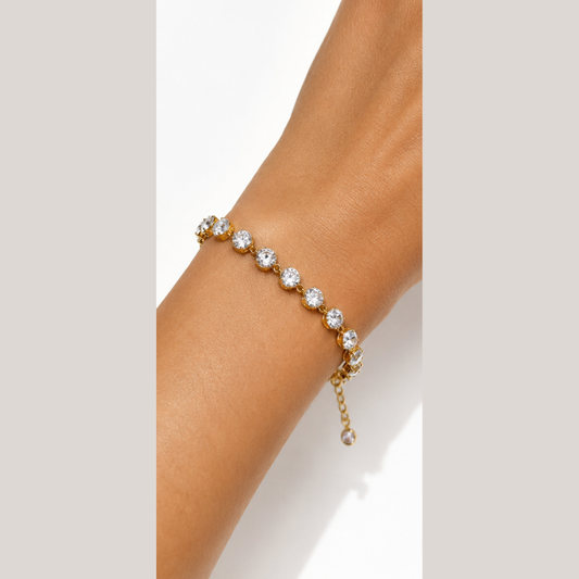 CF Aura Tennis Bracelet Stainless Steel & Zircon | Gold & Silver