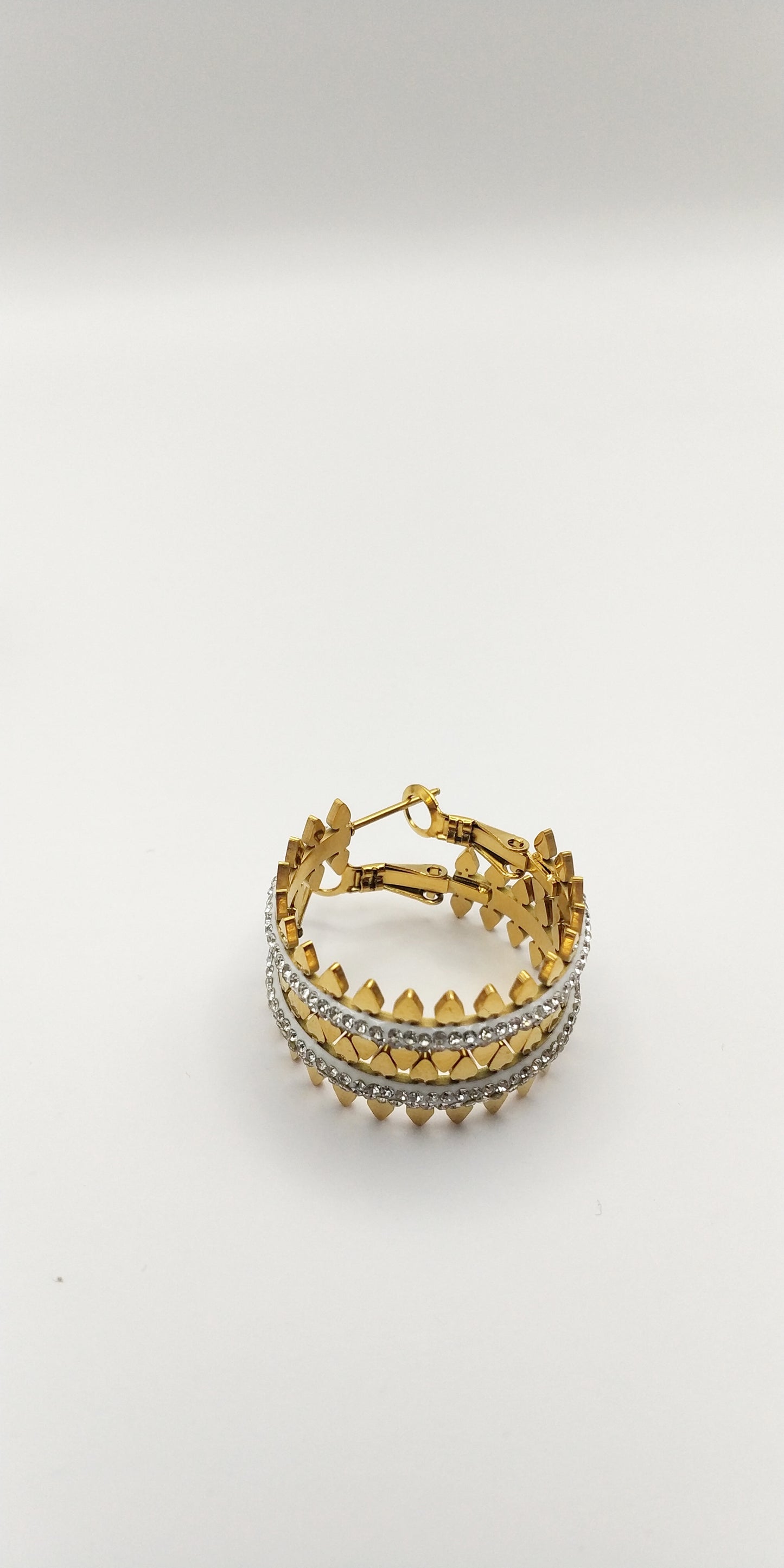 Sparkling Rhinestone Hoop Earrings – Stainless Steel & Stylish - SSE 019 - CF fashion