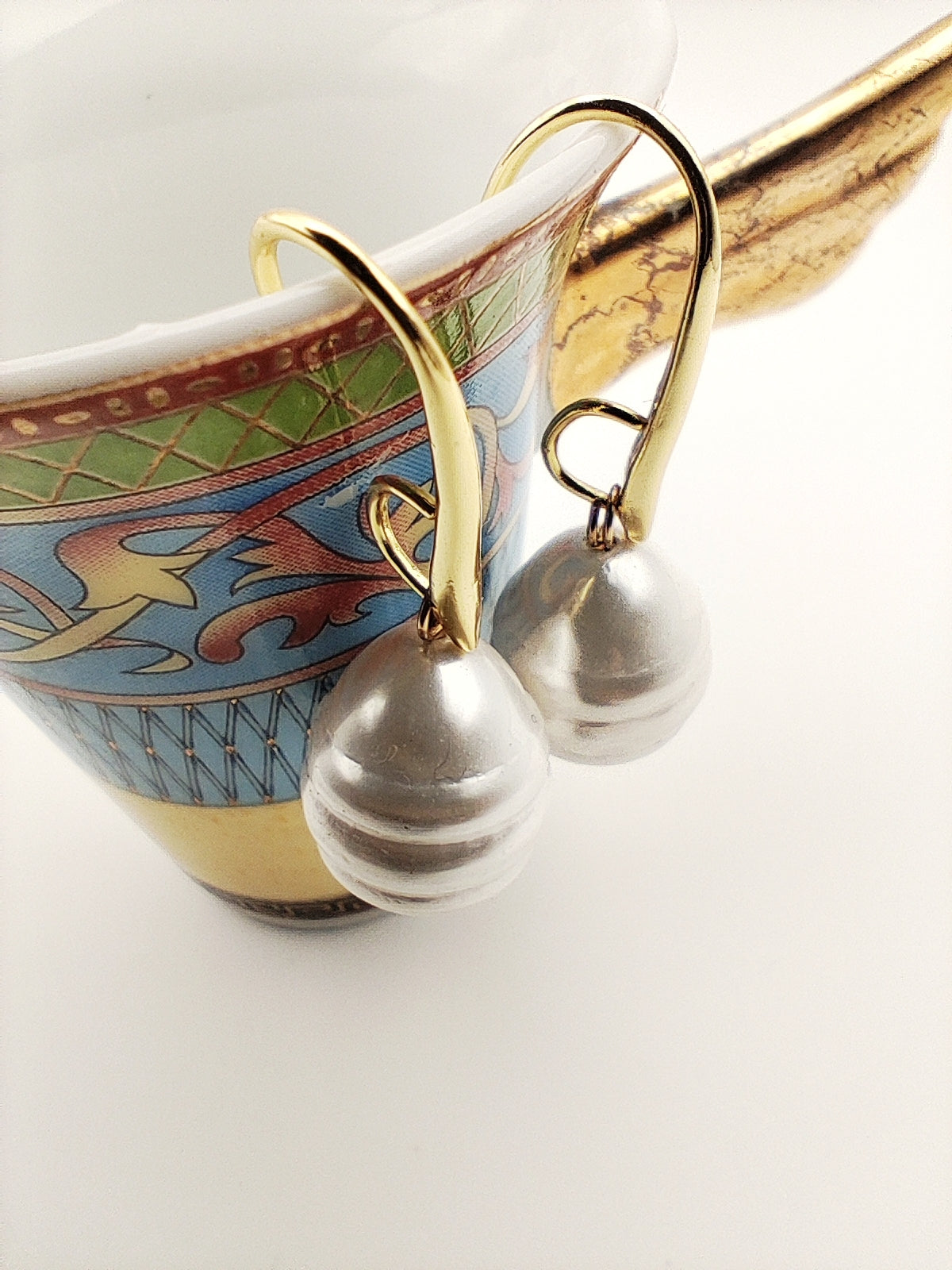 Hypoallergenic Handmade Cultured Pearl Earrings with 18K Gold Plated - HNSE 5 - CF fashion