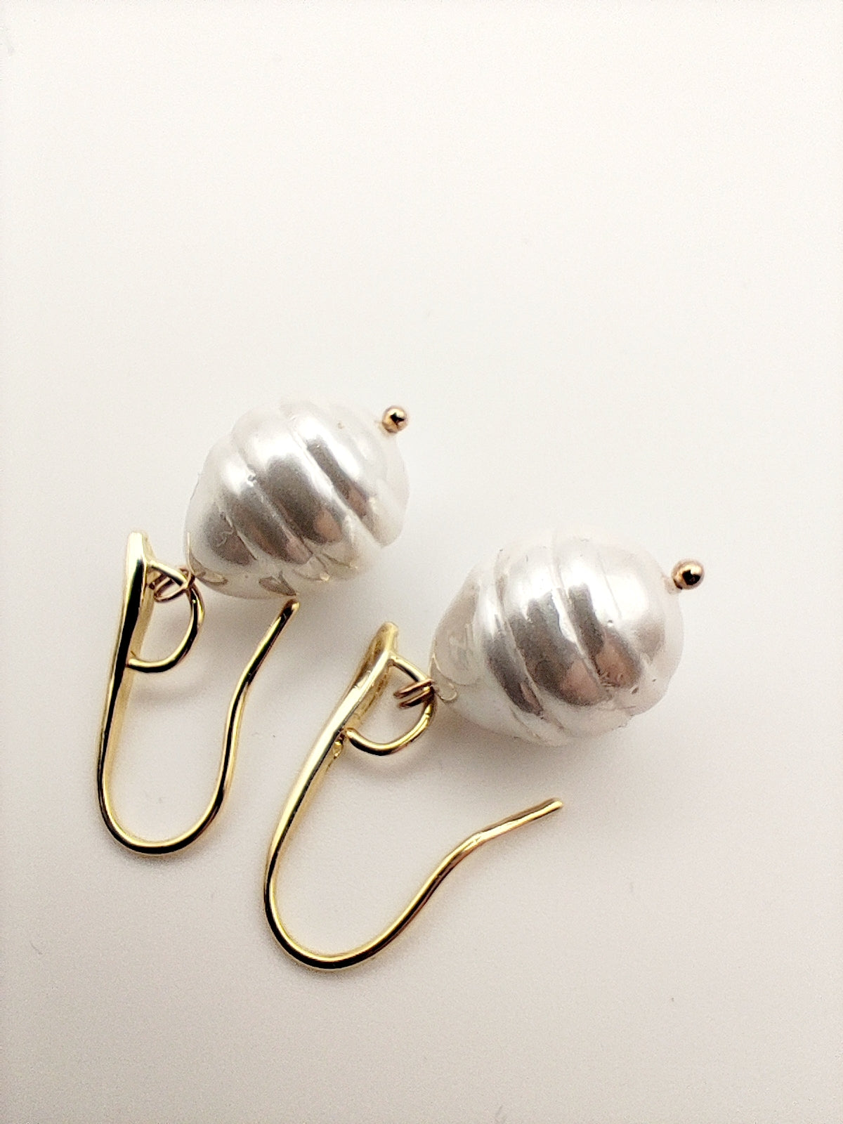 Hypoallergenic Handmade Cultured Pearl Earrings with 18K Gold Plated - HNSE 5 - CF fashion