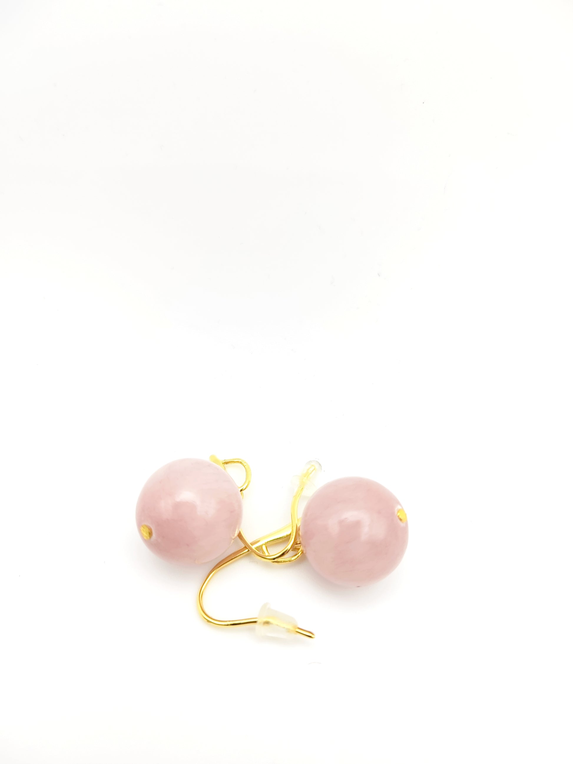 Elegant 18K Gold Plated Gemstone Earrings – Rose Quartz