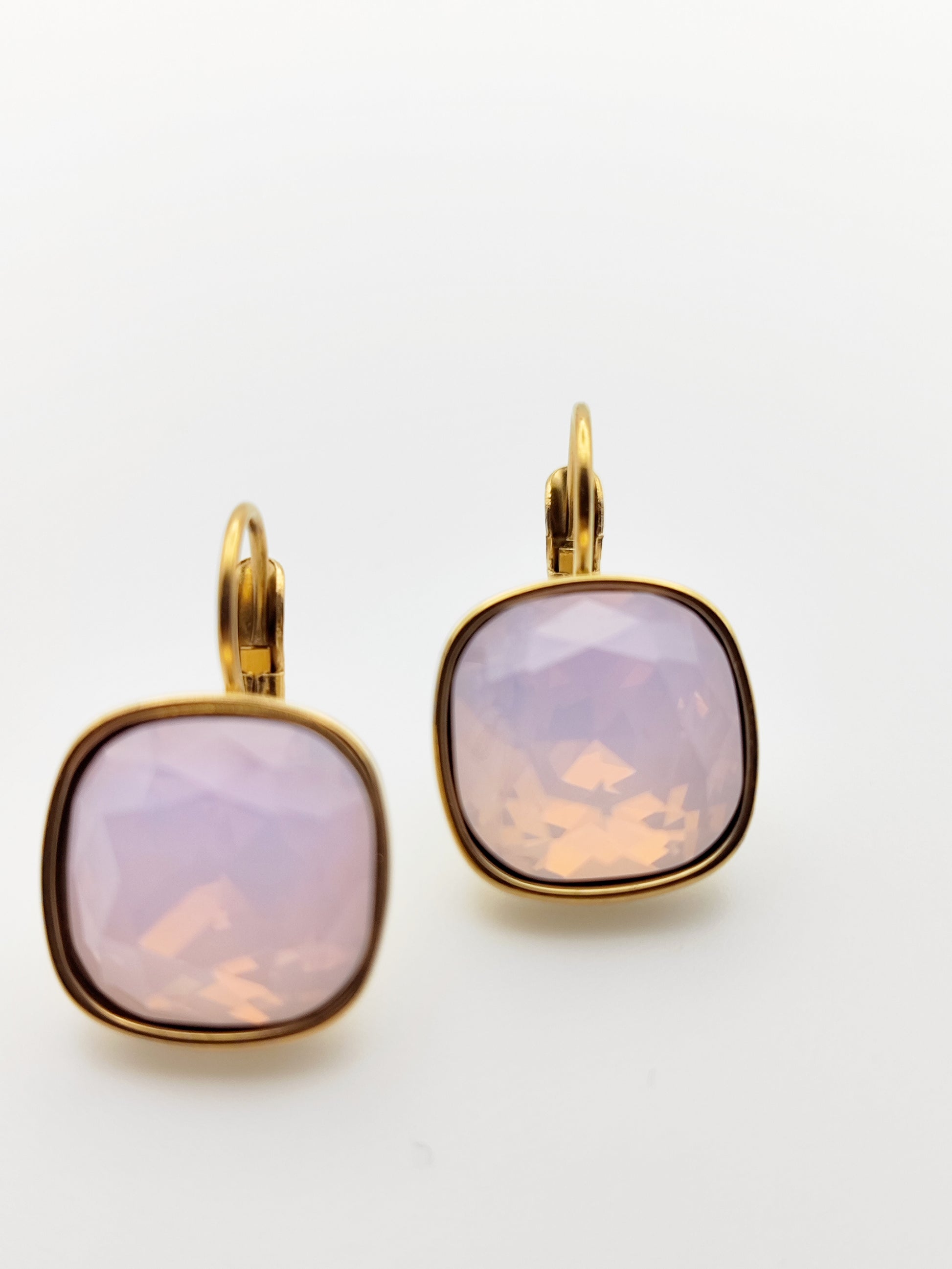 Hypoallergenic Stainless Steel Crystal Earrings ice white