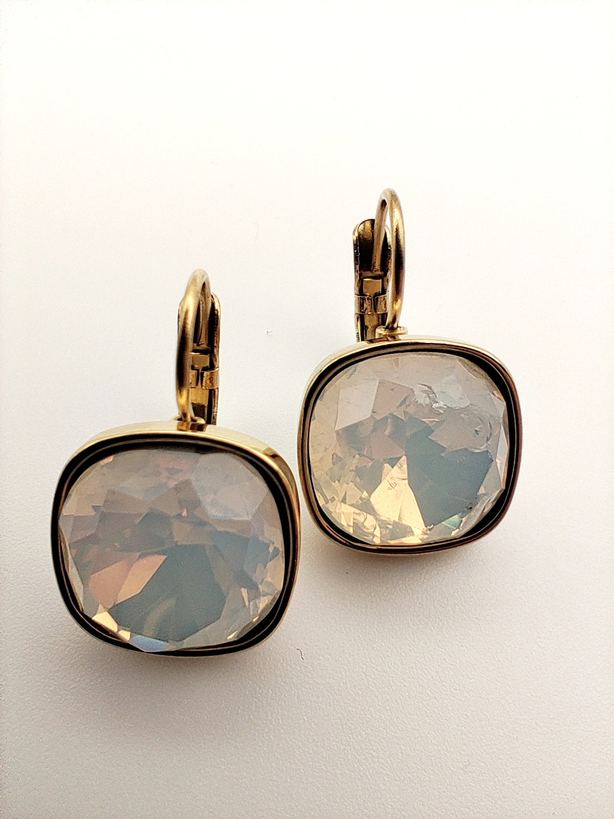 Hypoallergenic Stainless Steel Crystal Earrings ice white