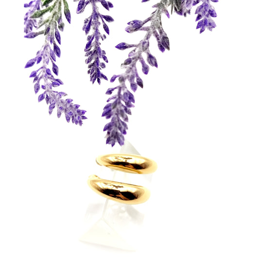 Gold and silver delicate crescent hoop earrings made of stainless steel