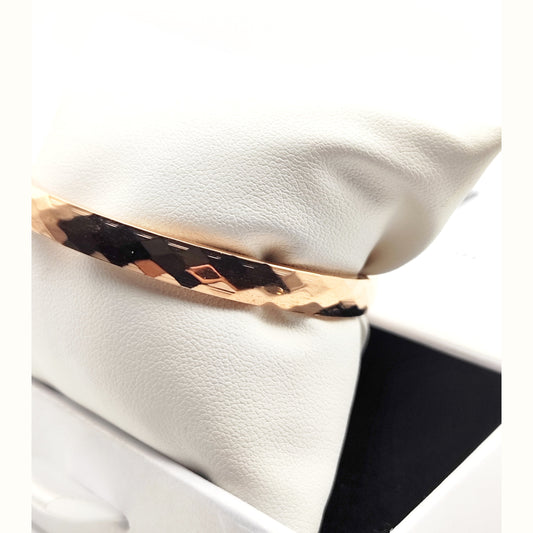 Hammered Stainless Steel Cuff Bracelet – Rose Gold, Silver & Gold - SSB 709 - CF fashion