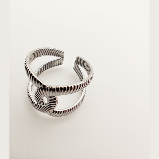 Gordian Knot Symbol Ring in Matte Hypoallergenic Stainless Steel