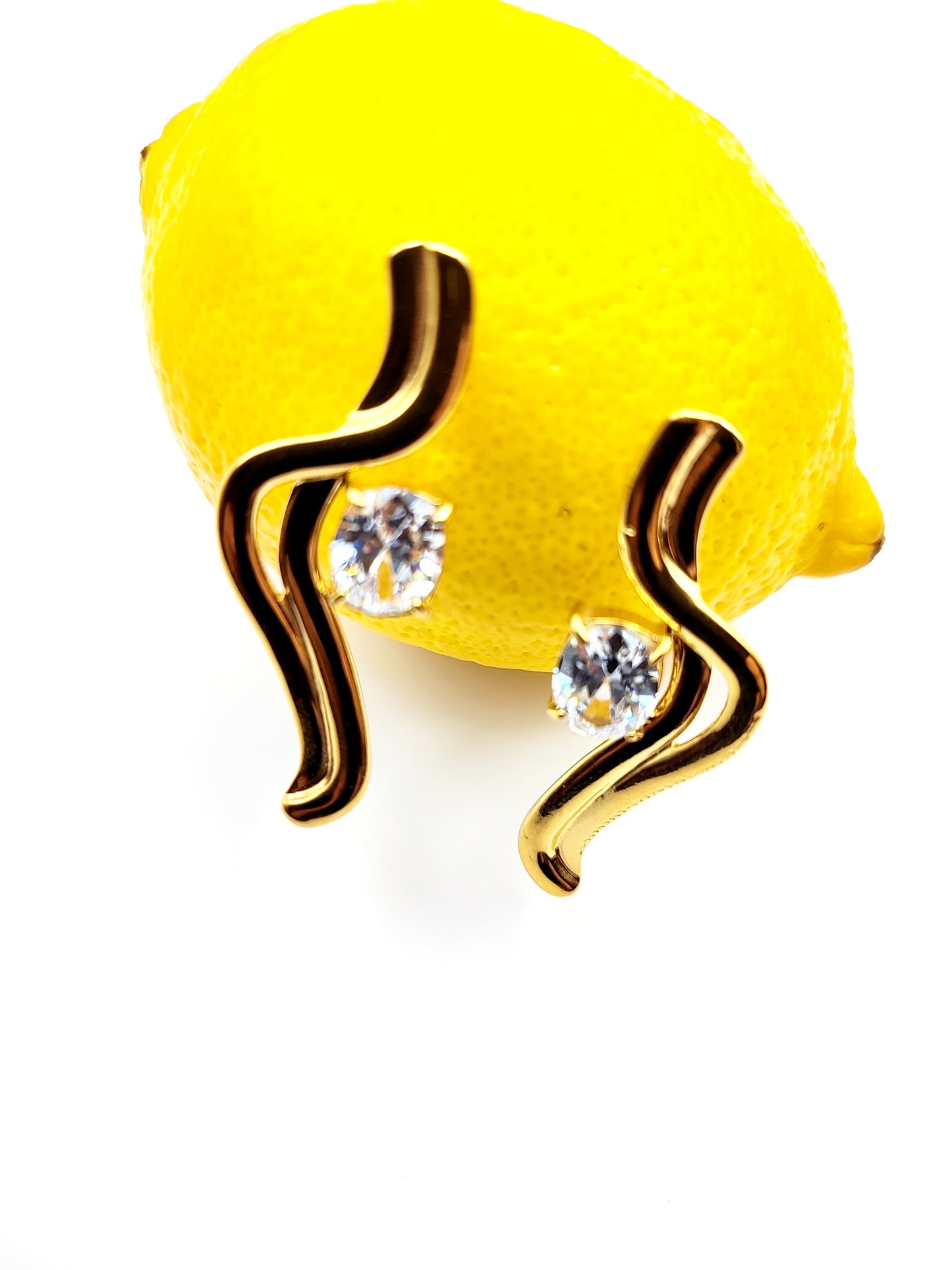 Serpentine Crystal Stud Earrings – Snake-Inspired Stainless Steel, Hypoallergenic