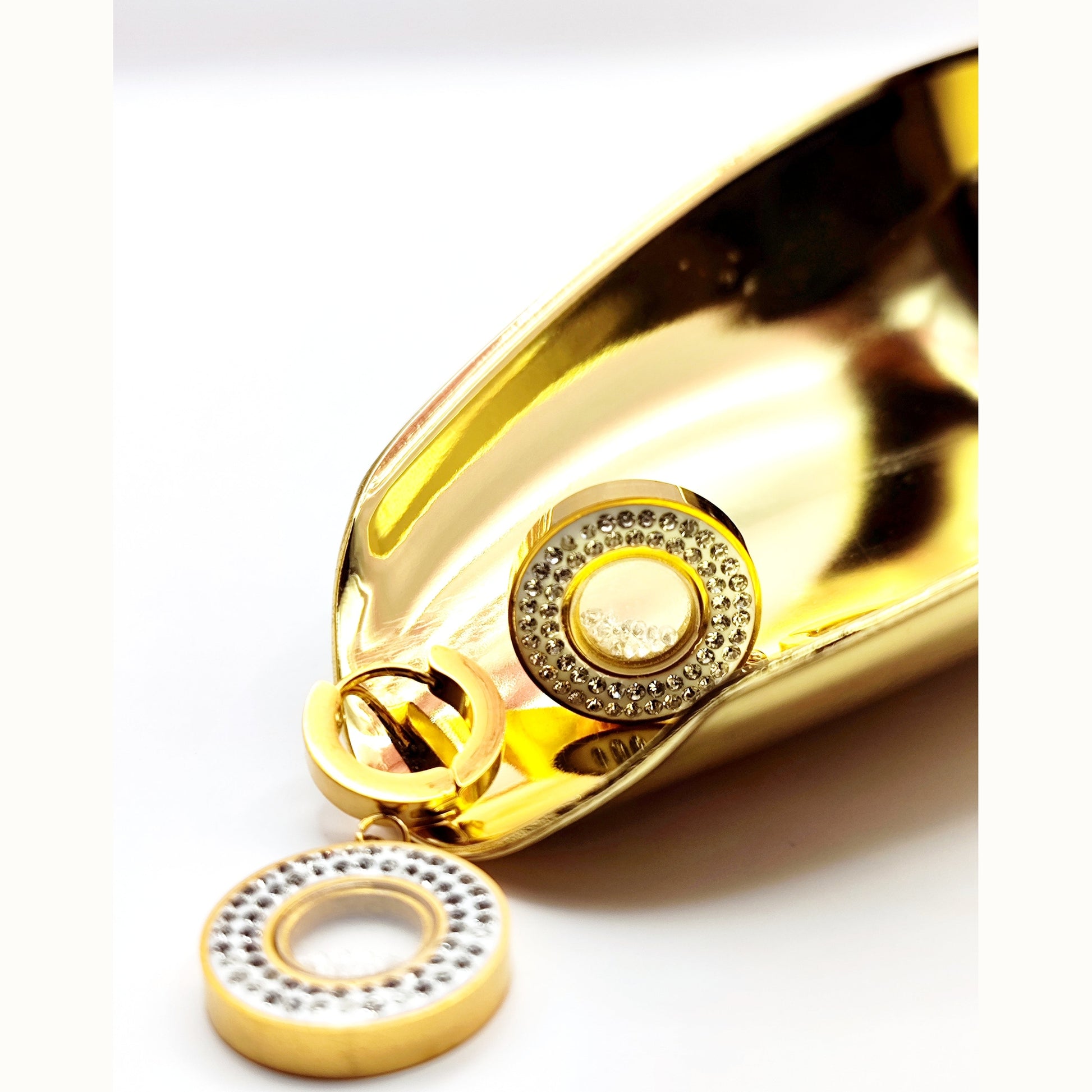 Halo Crystal Dangle Earrings – Elegant Stainless Steel, Hypoallergenic