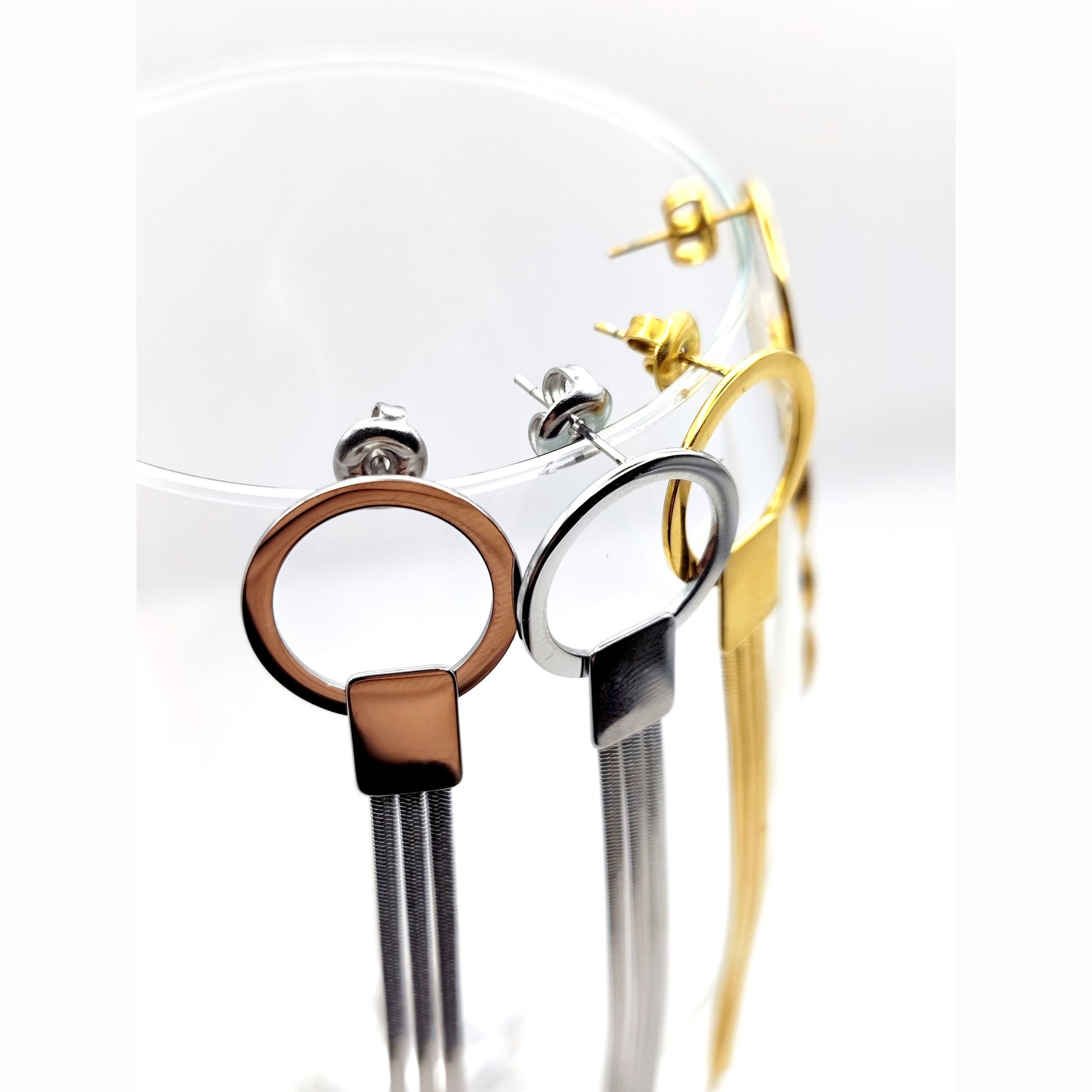 Fringe Chain Drop Earrings – Elegant Stainless Steel, Hypoallergenic