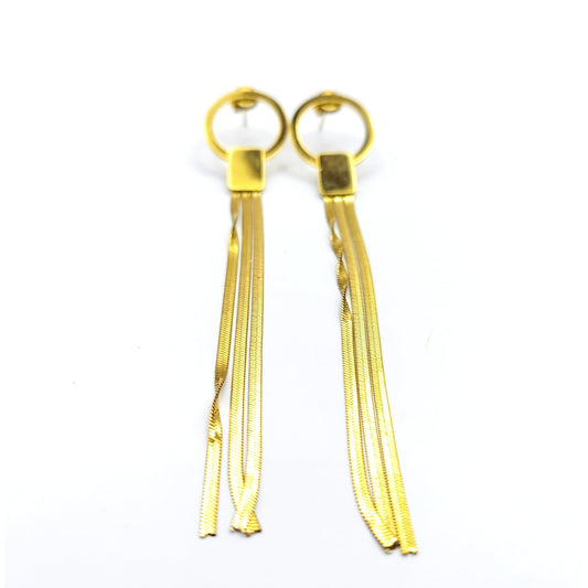 Fringe Chain Drop Earrings – Elegant Stainless Steel, Hypoallergenic