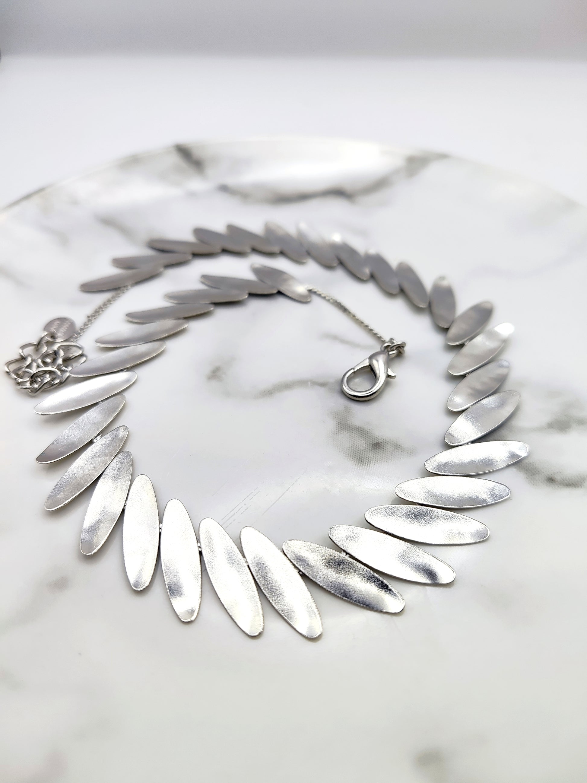 Kotinos necklace Greek hammered jewelry 18K gold or silver plated olive wreath design