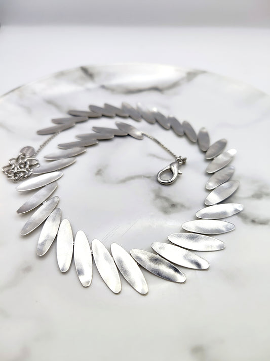 Kotinos necklace Greek hammered jewelry 18K gold or silver plated olive wreath design