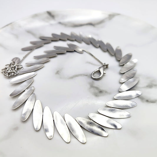 Kotinos necklace Greek hammered jewelry 18K gold or silver plated olive wreath design