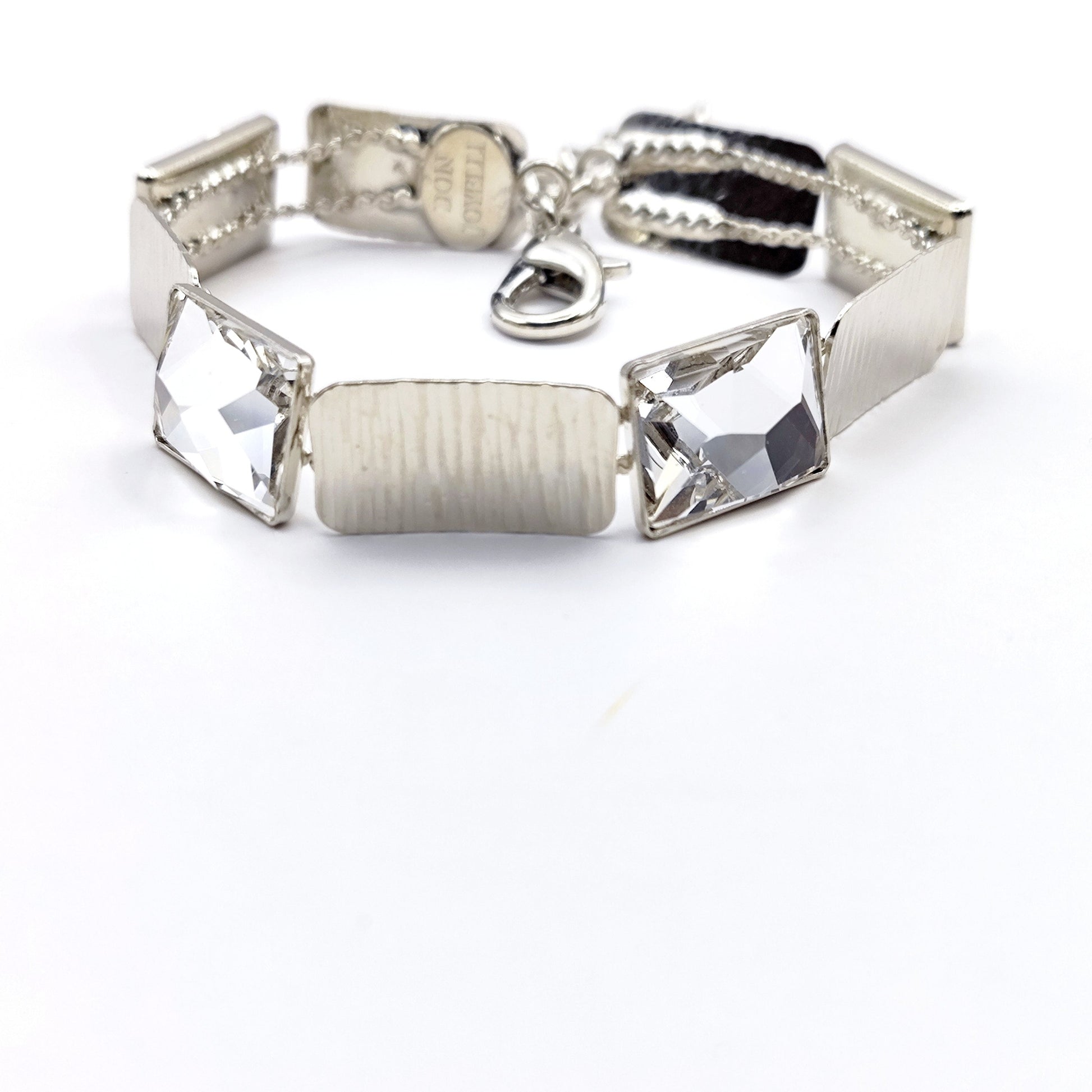 Crete bracelet Greek hammered jewelry 18K gold or silver plated with crystal