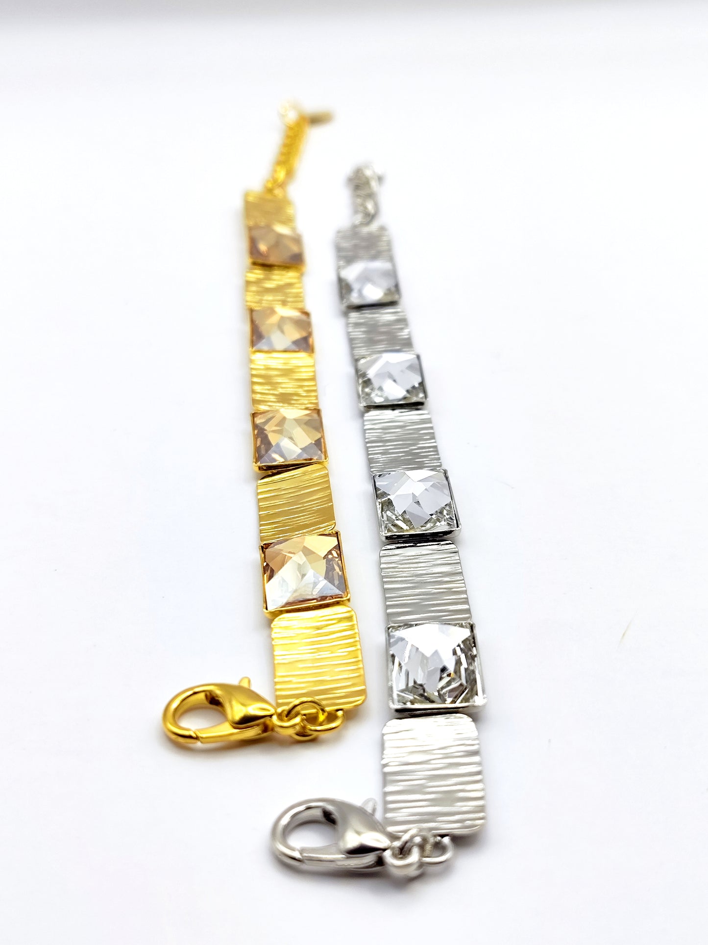 Crete bracelet Greek hammered jewelry 18K gold or silver plated with crystal