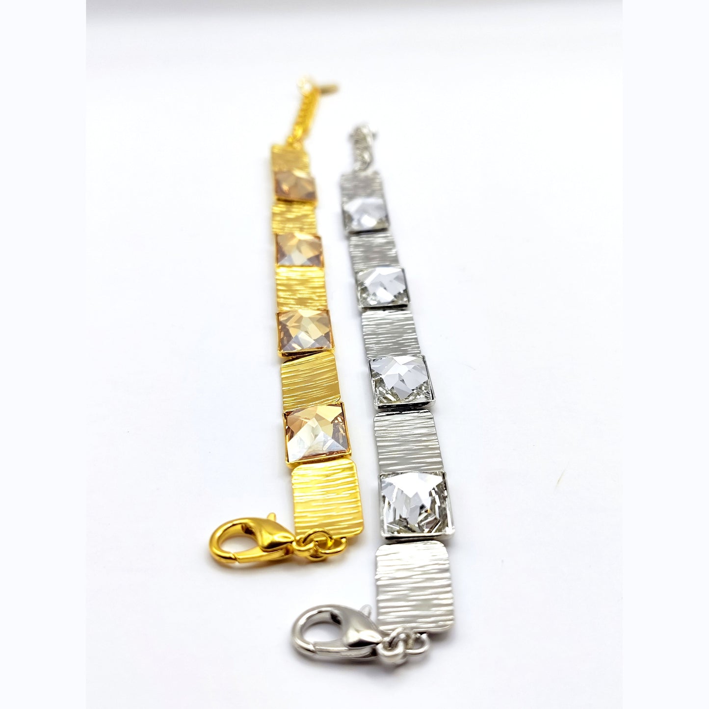 Crete bracelet Greek hammered jewelry 18K gold or silver plated with crystal