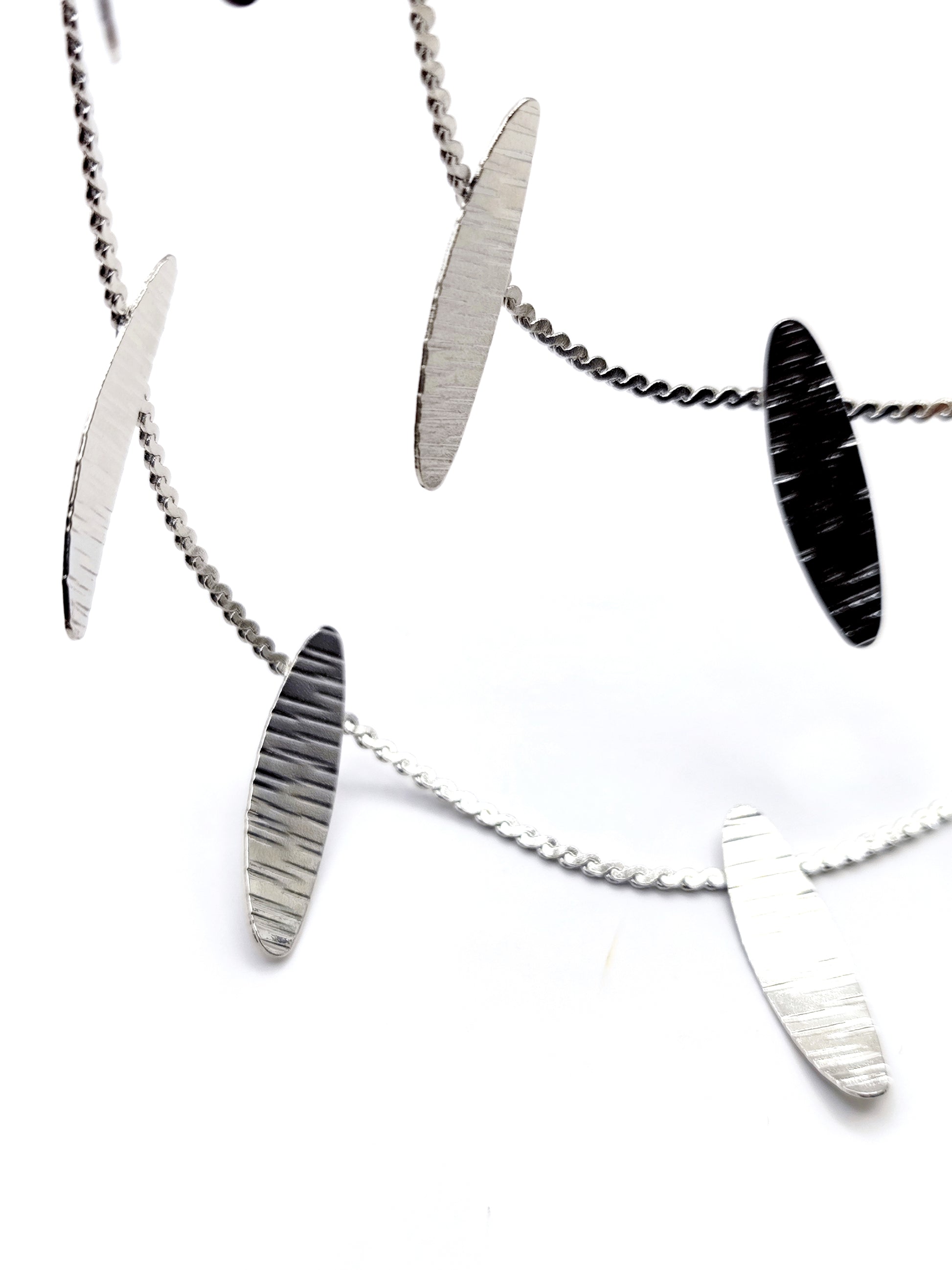 Handcrafted Chloris necklace, Greek hammered jewelry, 18K gold plated, leaf-inspired chain design