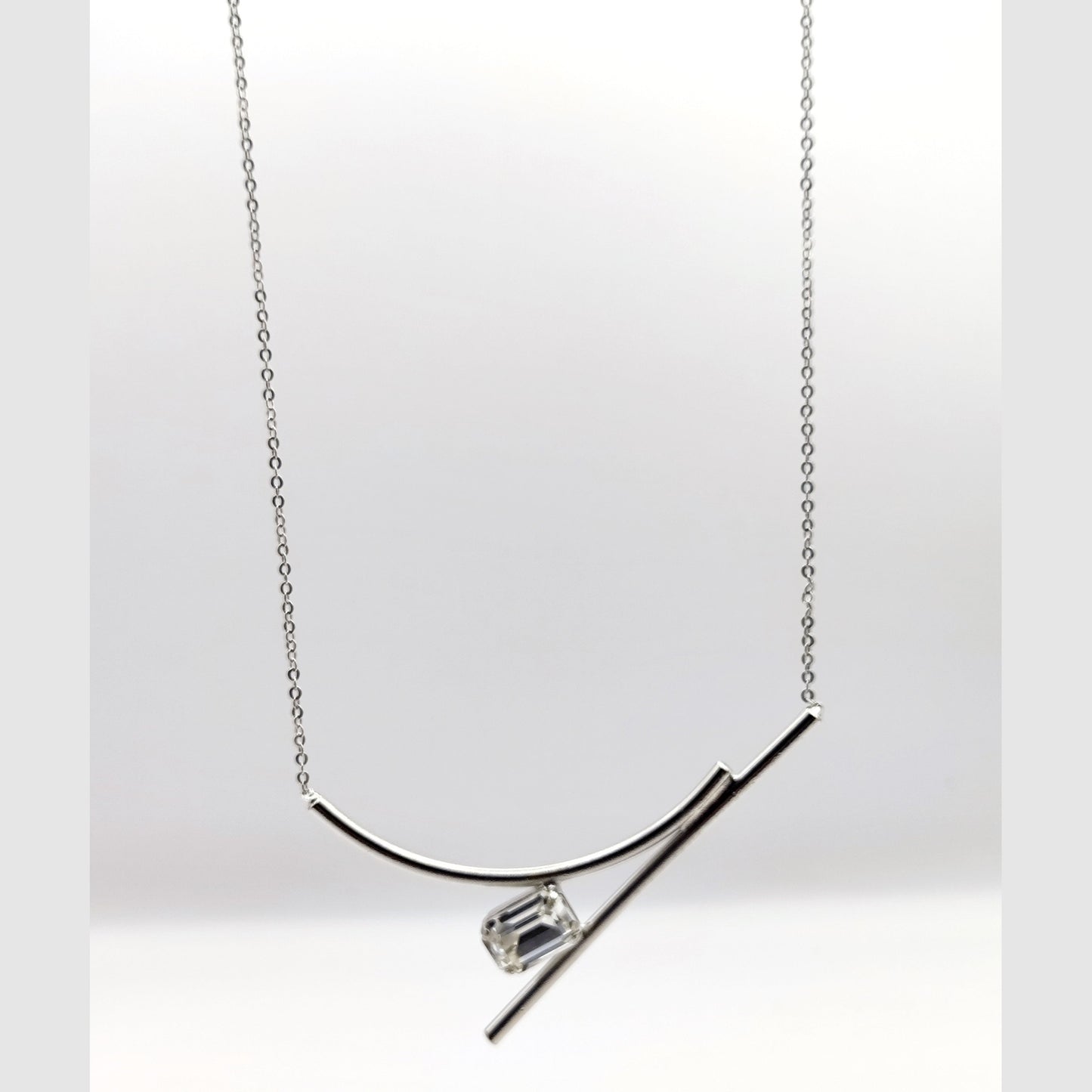 Axon necklace Greek hammered jewelry 18K gold or silver plated with crystal