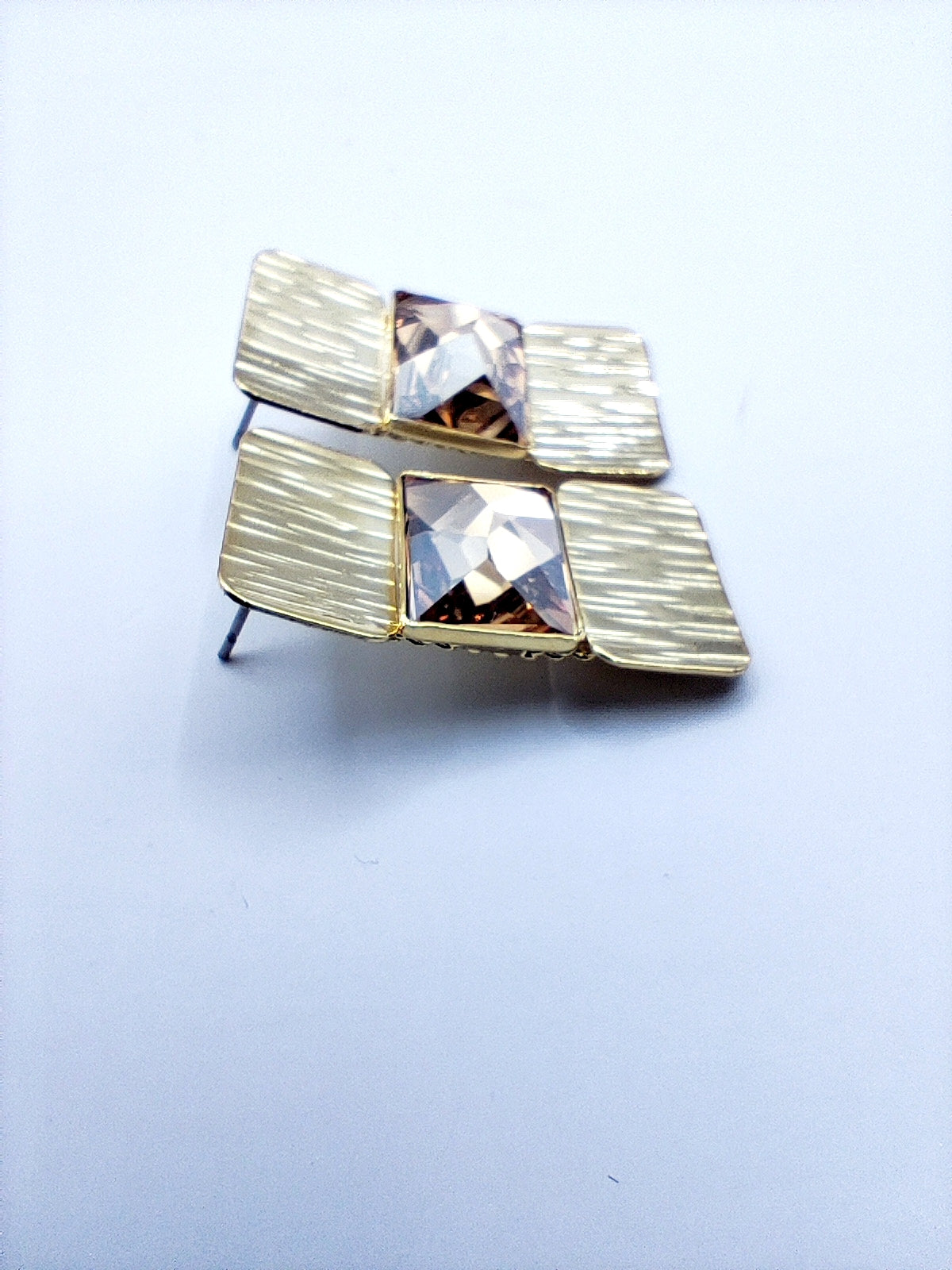riadne earrings Greek hammered jewelry 18K gold or silver plated with crystal