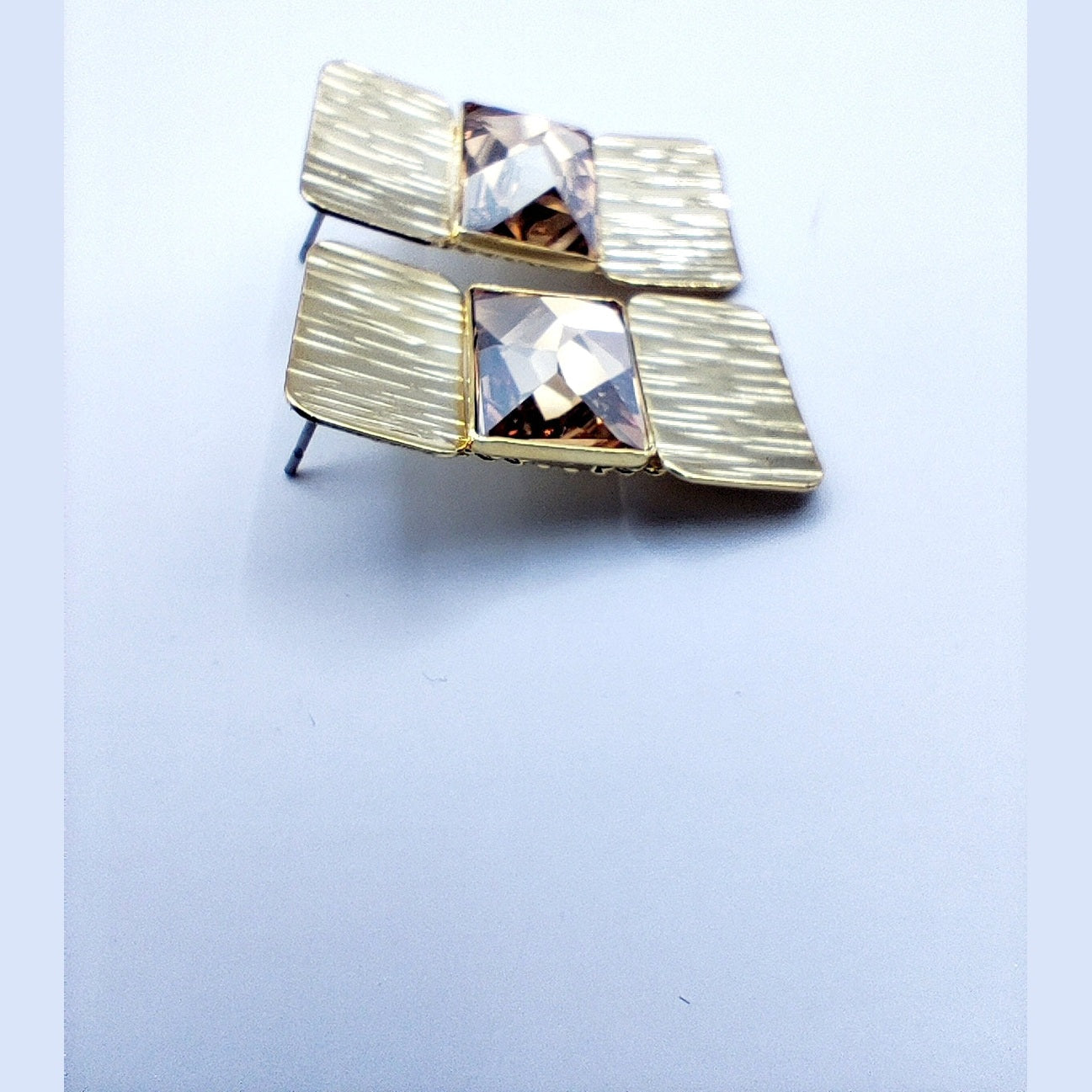 riadne earrings Greek hammered jewelry 18K gold or silver plated with crystal