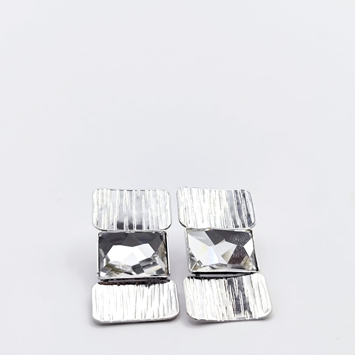 riadne earrings Greek hammered jewelry 18K gold or silver plated with crystal