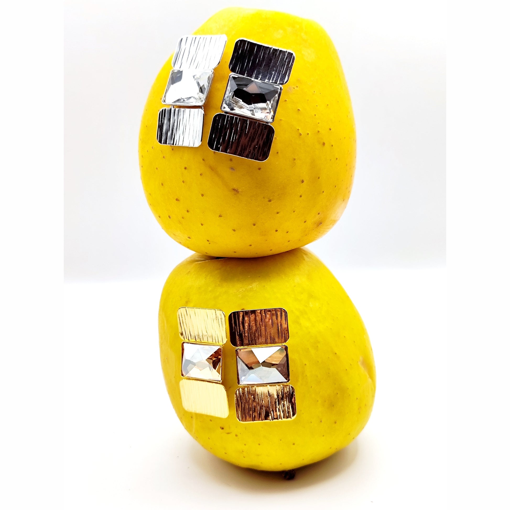 riadne earrings Greek hammered jewelry 18K gold or silver plated with crystal