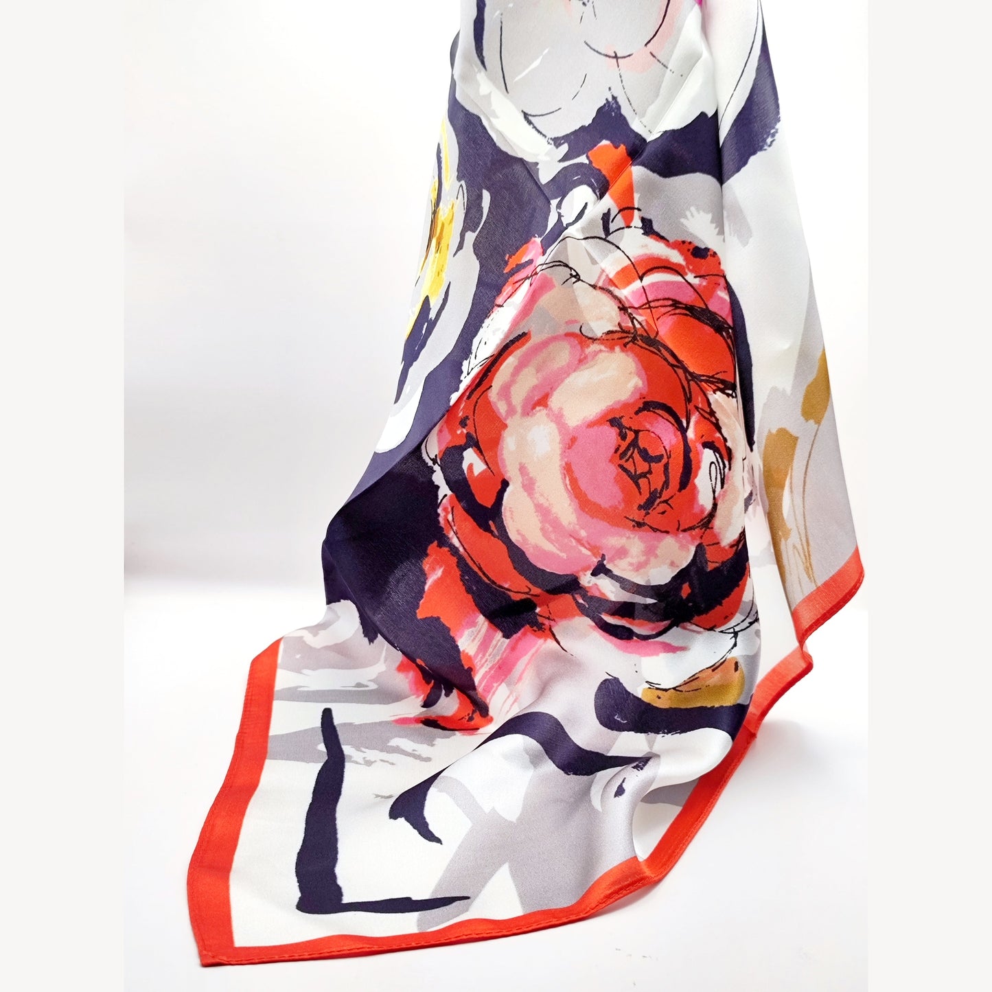 Picasso luxury silk square scarf 55x55 – abstract floral design – CF fashion