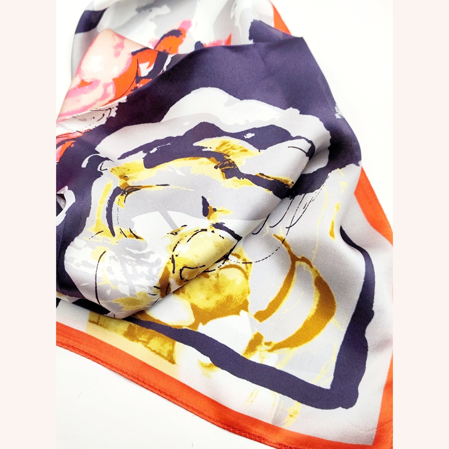 Picasso luxury silk square scarf 55x55 – abstract floral design – CF fashion