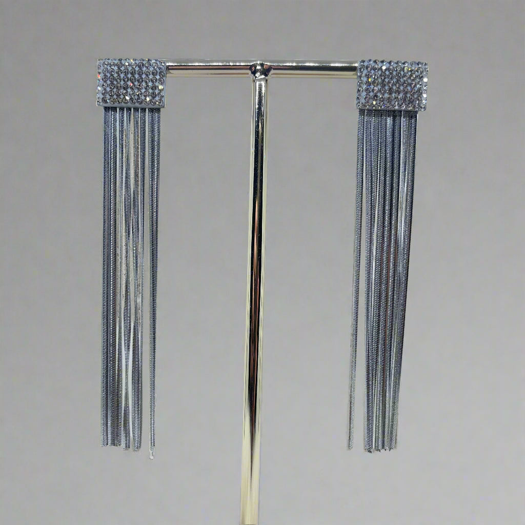 Glam Chain Stainless Steel  Waterfall Earrings – Bold, Elegant & Hypoallergenic - SSE 6 - CF fashion
