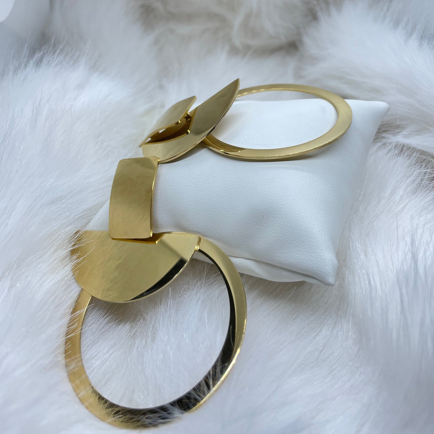 Sculptural Gold Stainless Steel Statement Earrings