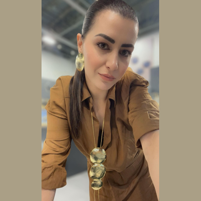 Helios Necklace – Greek Hammered Jewelry – 18K Gold, Silver, or Rose Gold Plated. Handmade statement necklace with three hammered discs inspired by the sun.