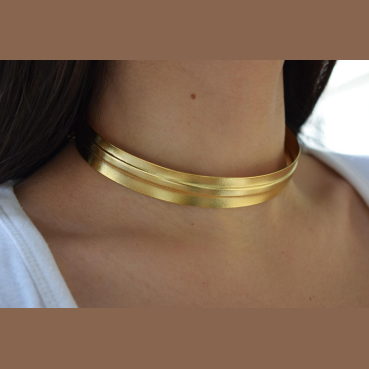 Delos necklace, Greek hammered jewelry, 18K gold plated, also available silver plated and rose gold finish