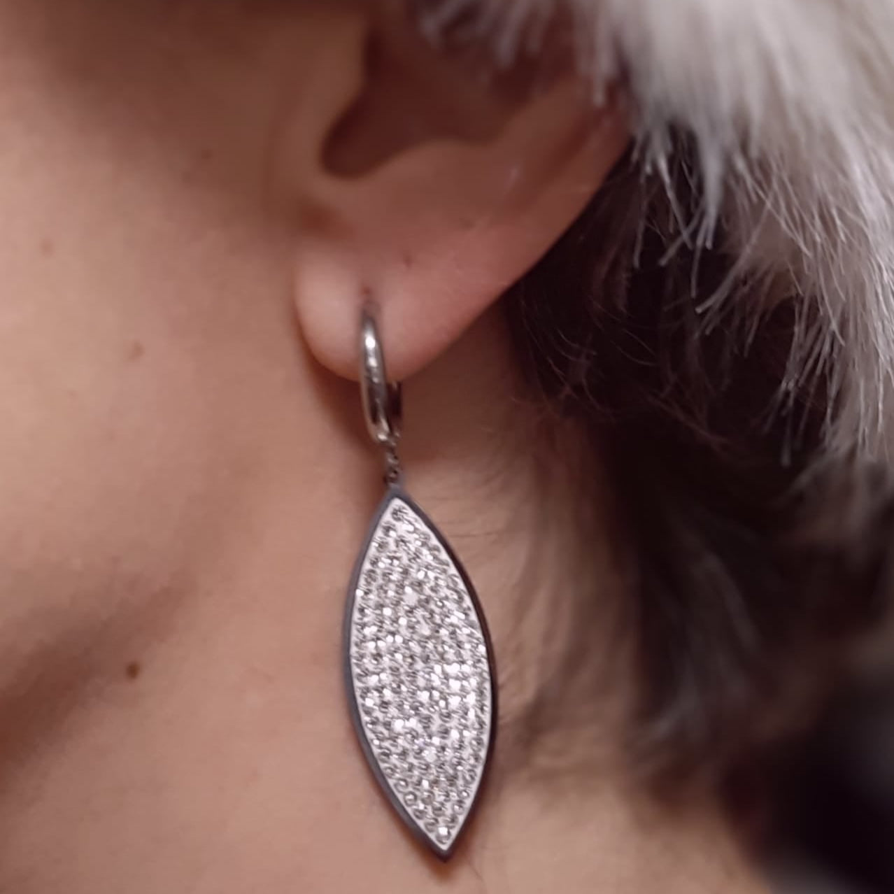 Crystal Marquise Stainless Steel Dangle Earrings