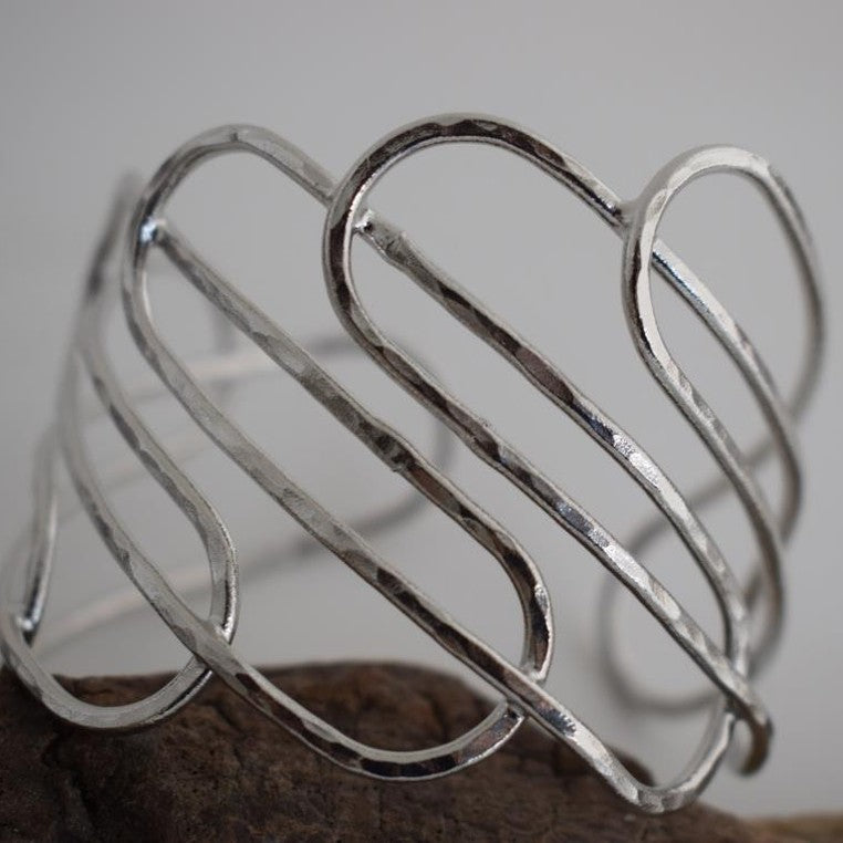 Hecate bracelet – Greek hammered jewelry – 18K gold plated openwork design