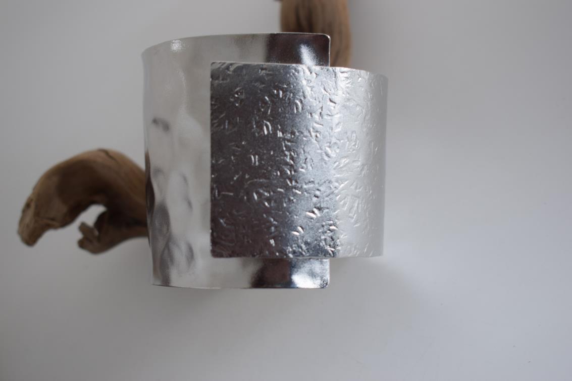 Isthmus bracelet – Greek hammered jewelry available in 18K gold plated, 18K silver plated, and rose gold plated cuff design