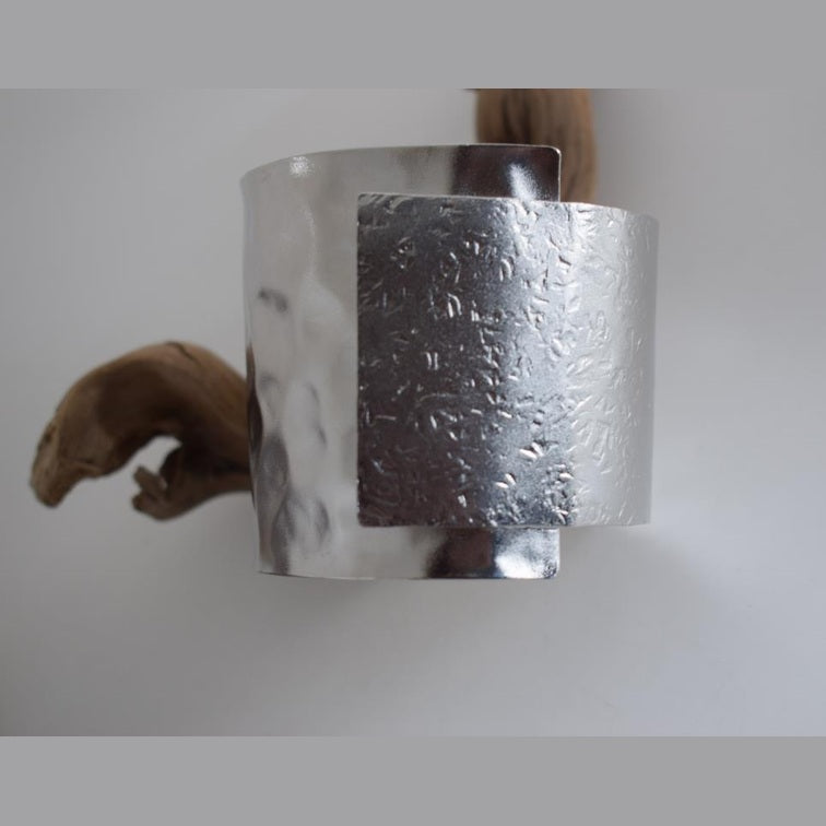 Isthmus bracelet – Greek hammered jewelry available in 18K gold plated, 18K silver plated, and rose gold plated cuff design