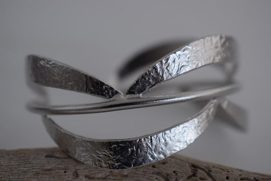 Trifyllon bracelet – Greek hammered jewelry – 18K gold, silver, and rose gold plated