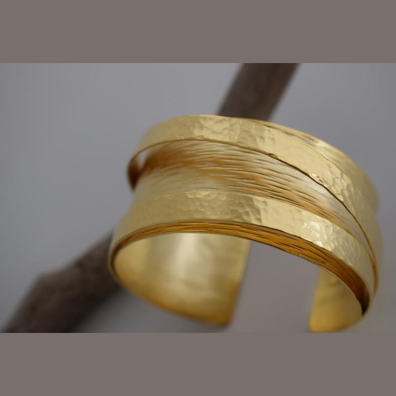 Danae bracelet – Greek hammered jewelry – 18K gold, silver, and rose gold plated