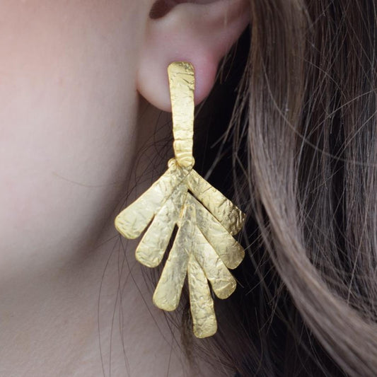 Hyacinth earrings – Greek hammered jewelry 18K gold plated