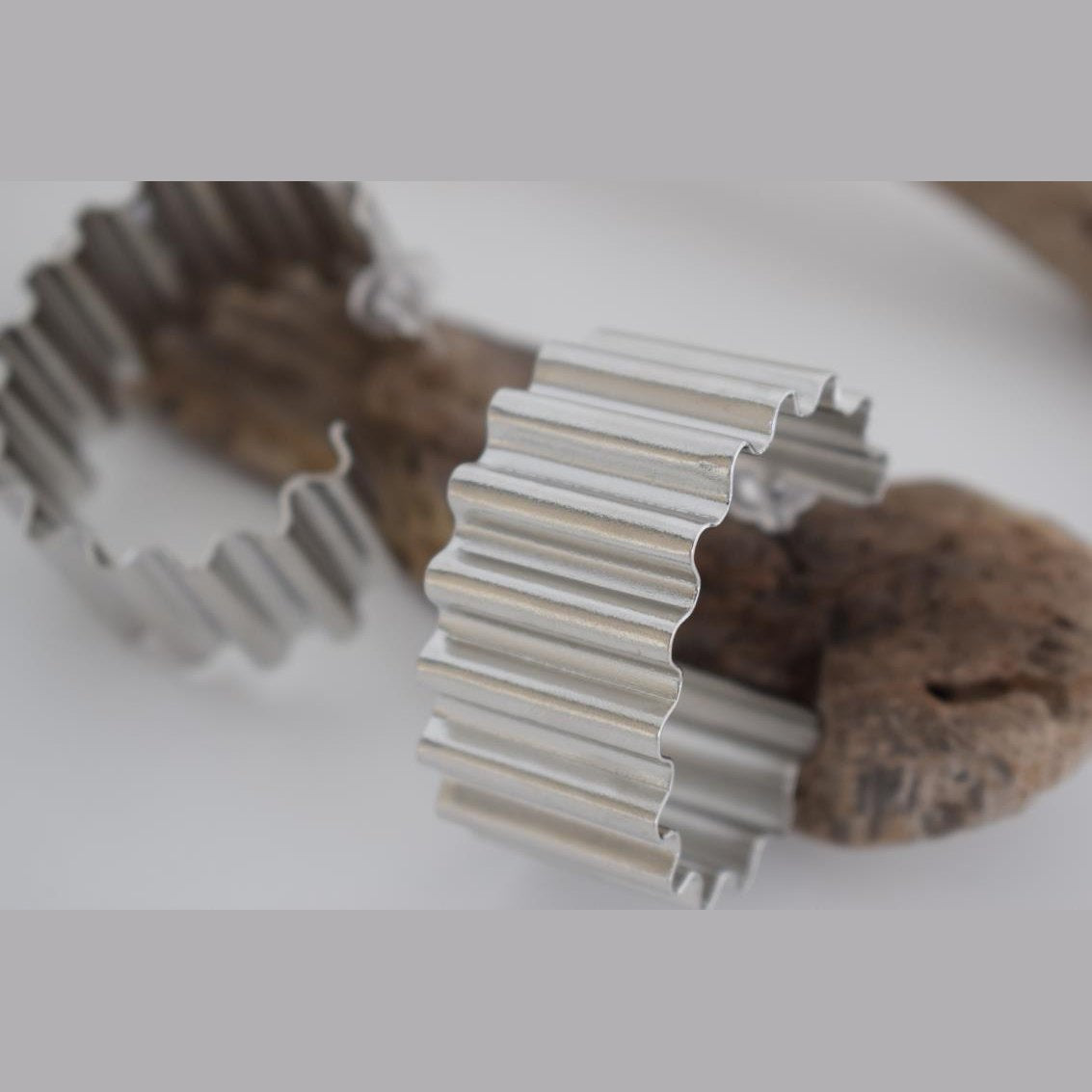 Rhythmis earrings – Greek hammered jewelry available in 18K gold plated, 18K silver plated, and rose gold plated.