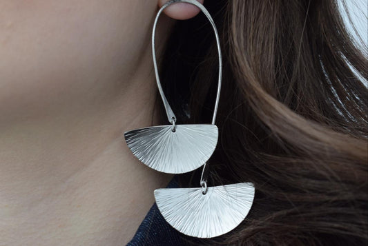 Thalassa earrings – Greek hammered jewelry available in 18K gold plated, 18K silver plated, and rose gold plated