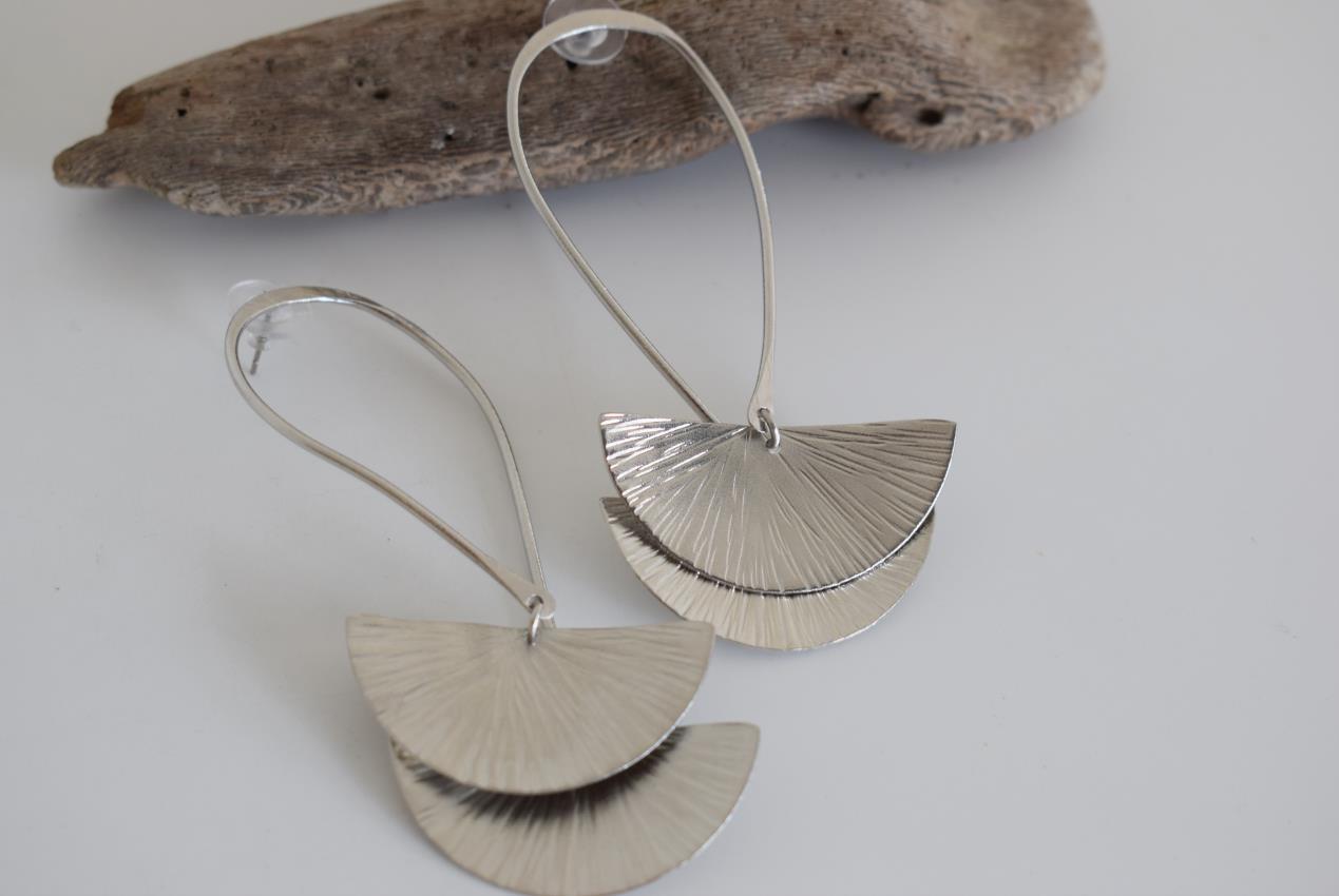 Thalassa earrings – Greek hammered jewelry available in 18K gold plated, 18K silver plated, and rose gold plated