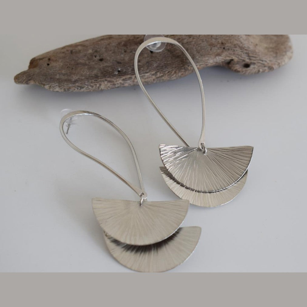 Thalassa earrings – Greek hammered jewelry available in 18K gold plated, 18K silver plated, and rose gold plated