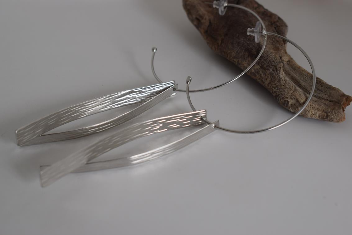 Avgi earrings – Greek hammered jewelry available in 18K gold plated, 18K silver plated, and rose gold plated